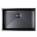 Мойка для кухни MIXLINE PRO 65х42х22см (3,0) подстольный монтаж, выпуск 3 1/2, сифон, графит черный