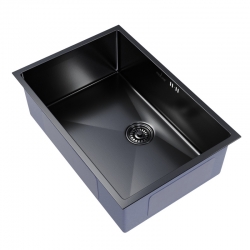 Мойка для кухни MIXLINE PRO 65х42х22см (3,0) подстольный монтаж, выпуск 3 1/2, сифон, графит черный