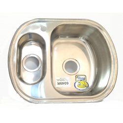 Мойка для кухни FORMA 490х600 мм, врезная, толщина 0,8 мм, левая, две чаши