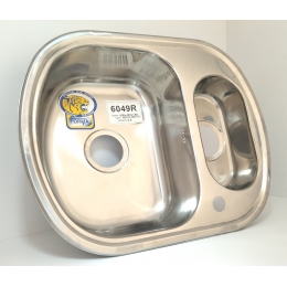 Мойка для кухни FORMA 490х600 мм, врезная, толщина 0,8 мм, левая, две чаши