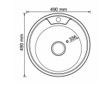 Мойка для кухни MIXLINE 490 мм, врезная, круглая, толщина 0,8 мм