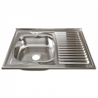 Мойка для кухни MIXLINE 600х800 мм, накладная, толщина 0,6 мм, левая