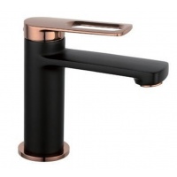 Смеситель для раковины VIEIR V293511CL, однорычажный, черный/золото