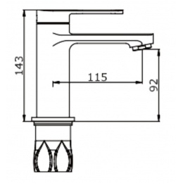 Смеситель для раковины VIEIR V293511CL, однорычажный, черный/золото