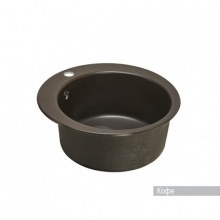 Мойка для кухни Aquaton Иверия D480мм, круглая, одна чаша, темно-коричневый кофе