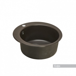 Мойка для кухни Aquaton Иверия D480мм, круглая, одна чаша, темно-коричневый кофе