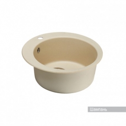 Мойка для кухни Aquaton Иверия D480мм, круглая, одна чаша, шампань