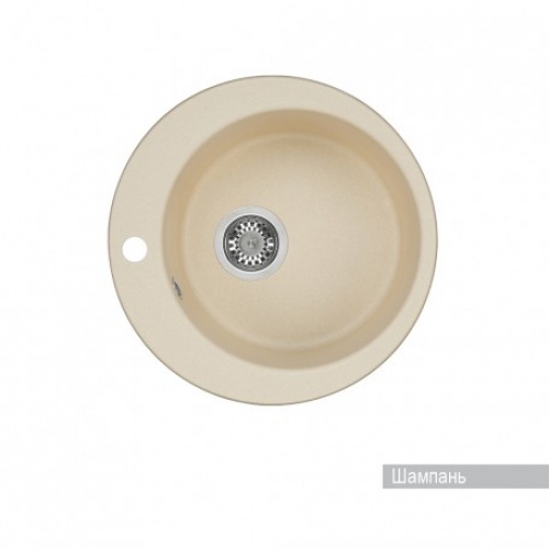 Мойка для кухни Aquaton Иверия D480мм, круглая, одна чаша, шампань купить в интернет магазине Санрай73