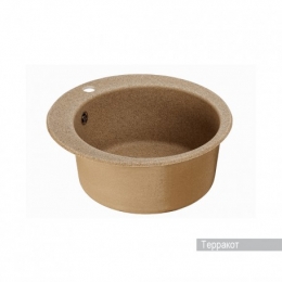 Мойка для кухни Aquaton Иверия D480мм, круглая, одна чаша, терракот