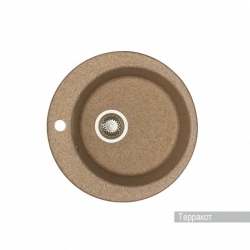Мойка для кухни Aquaton Иверия D480мм, круглая, одна чаша, терракот