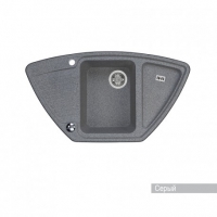 Мойка для кухни Aquaton Лория 940х520мм, угловая, одна чаша, серая