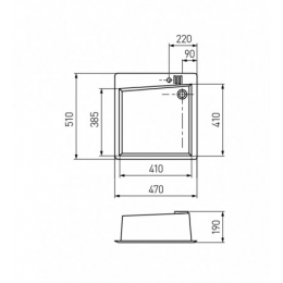 Мойка для кухни Aquaton Парма 470х510мм, квадратная, одна чаша, песочный