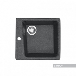 Мойка для кухни Aquaton Парма 470х510мм, квадратная, одна чаша, черный графит