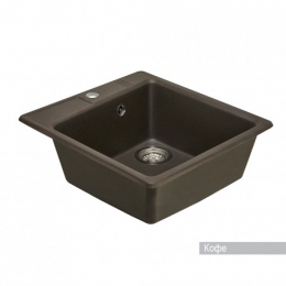 Мойка для кухни Aquaton Парма 470х510мм, квадратная, одна чаша, темно-коричневый кофе