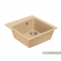 Мойка для кухни Aquaton Парма 470х510мм, квадратная, одна чаша, светло-бежевый латте