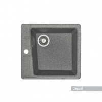 Мойка для кухни Aquaton Парма 470х510мм, квадратная, одна чаша, серый