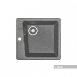 Мойка для кухни Aquaton Парма 470х510мм, квадратная, одна чаша, серый