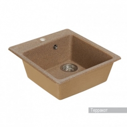Мойка для кухни Aquaton Парма 470х510мм, квадратная, одна чаша, терракотовый