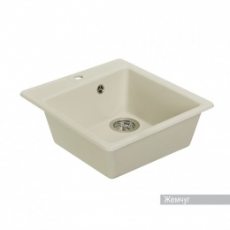 Мойка для кухни Aquaton Парма 470х510мм, квадратная, одна чаша, белый жемчуг