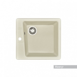 Мойка для кухни Aquaton Парма 470х510мм, квадратная, одна чаша, белый жемчуг