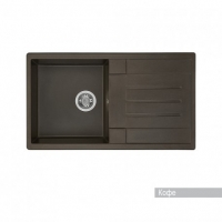 Мойка для кухни Aquaton Верона 860х500мм, прямоугольная с крылом, одна чаша, темно-коричневый кофе