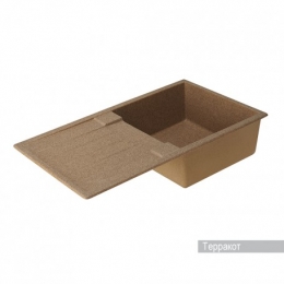 Мойка для кухни Aquaton Верона 860х500мм, прямоугольная с крылом, одна чаша, терракот