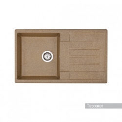 Мойка для кухни Aquaton Верона 860х500мм, прямоугольная с крылом, одна чаша, терракот