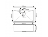 Мойка для кухни MELANA ProfLine 6545 3,0/220 врезная прямоугольная  САТИН ЗОЛОТО