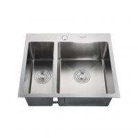 Мойка для кухни MELANA ProfLine H575485S 3,0/200 врезная прямоугольная с коландером САТИН две чаши