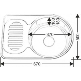Мойка для кухни MELANA 6745 U 0,8/180 врезная полуовальная универсальная