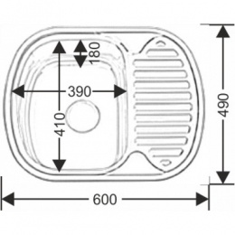 Мойка для кухни MELANA 6049 U 0,8/180 врезная овальная универсальная с сифоном
