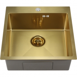 Мойка для кухни MELANA ProfLine 5050 3,0/200 врезная квадратная  САТИН ЗОЛОТО