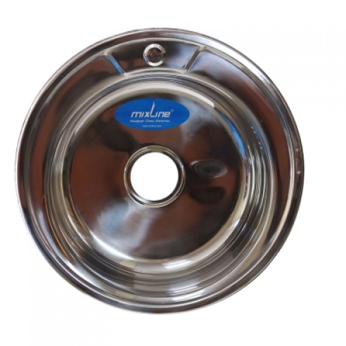 Мойка для кухни MIXLINE 510 мм, врезная, круглая, толщина 0,8 мм купить в интернет магазине Санрай73