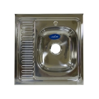 Мойка кухонная накладная 600х600мм 0,6мм правая