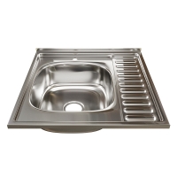 Мойка для кухни MIXLINE 600х600 мм, накладная, толщина 0,6 мм, левая