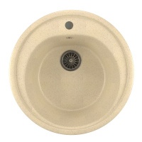 Мойка для кухни Mixline ML-GM11 (328) 500 мм, врезная круглая, бежевая
