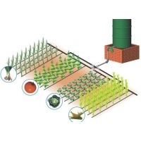 Капельный полив "Своими руками" от емкости, 150 растений