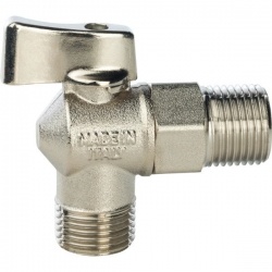 Кран шаровой угловой 1/2"НР/НР Stout для бытовой техники