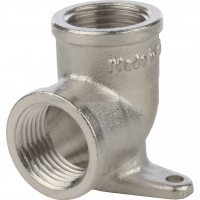 Угольник 1/2"вр Stout настенный с креплением никелированный латунный