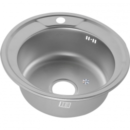 Мойка для кухни MELANA 490 0,8/180 врезная круглая с сифоном