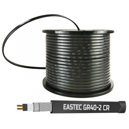 Греющий кабель EASTEC GR 40-2 CR , М=40W (200м/рул.) с оплёткой купить в интернет магазине Санрай73