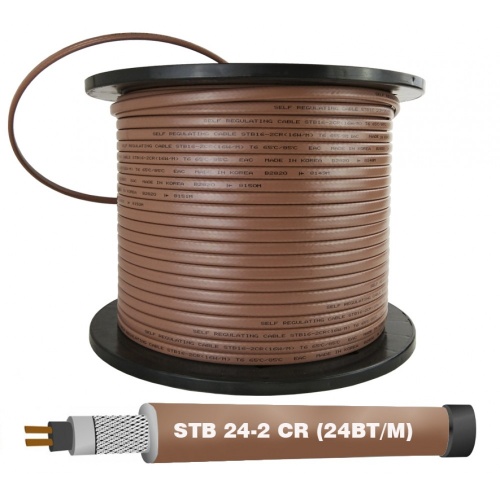 Греющий кабель EASTEC STB 30-2 CR M=30W (200м/рул.) с оплеткой купить в интернет магазине Санрай73