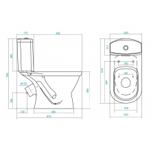 Унитаз-компакт Santek Алькор 1WH302140  белый с диагональным выпуском, антивсплеск,сиденье дюропласт