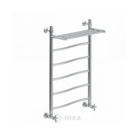 Полотенцесушитель 80/50 НИКА WAVE ЛВ ВП водяной нижнее подключение, с полочкой