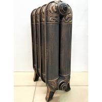 Радиатор чугунный Радимакс Barton 600 4 секции, черно-серый + узор бронза