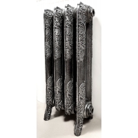 Радиатор чугунный Радимакс Windsor 600 4 секции, серебро черненое + узор серебро