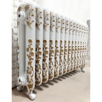 Радиатор чугунный Iron Lion Pion 400 14 секций, белый + узор золото