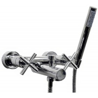 Смеситель для ванны Orta Regen 40253, двухвентильный, короткий излив, ручной душ