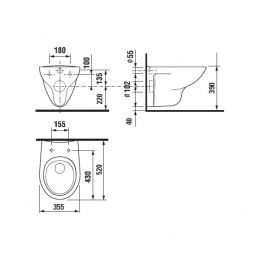 Унитаз подвесной MATEO (цвет белый)