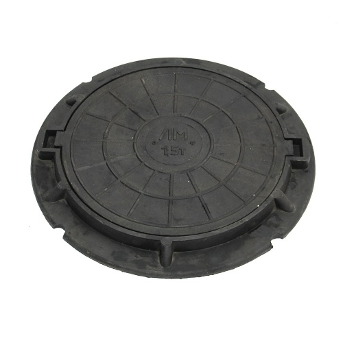 Люк колодезный полимерный, тип Т ПП-630 (12т/м) черный купить в интернет магазине Санрай73